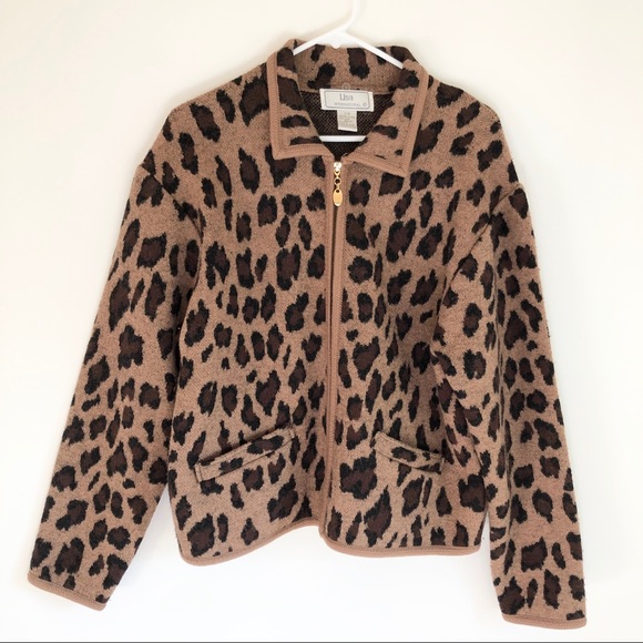 Leopard pattern : Wool jacket zip up - Picture 1 of 7